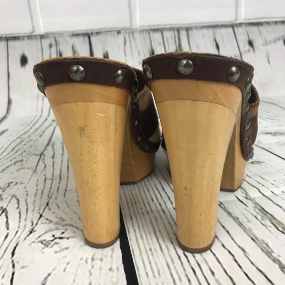 Miu Miu Block Heel Clog open toe leather Platform - Picture 6 of 8